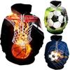 Basketbal Voetbal Patroon 3D Geprint Hoodie Mannen Vrouwen Kinderkleding Lange Mouw Pullover Sweatweat Ropa Hombre Hipster Tops