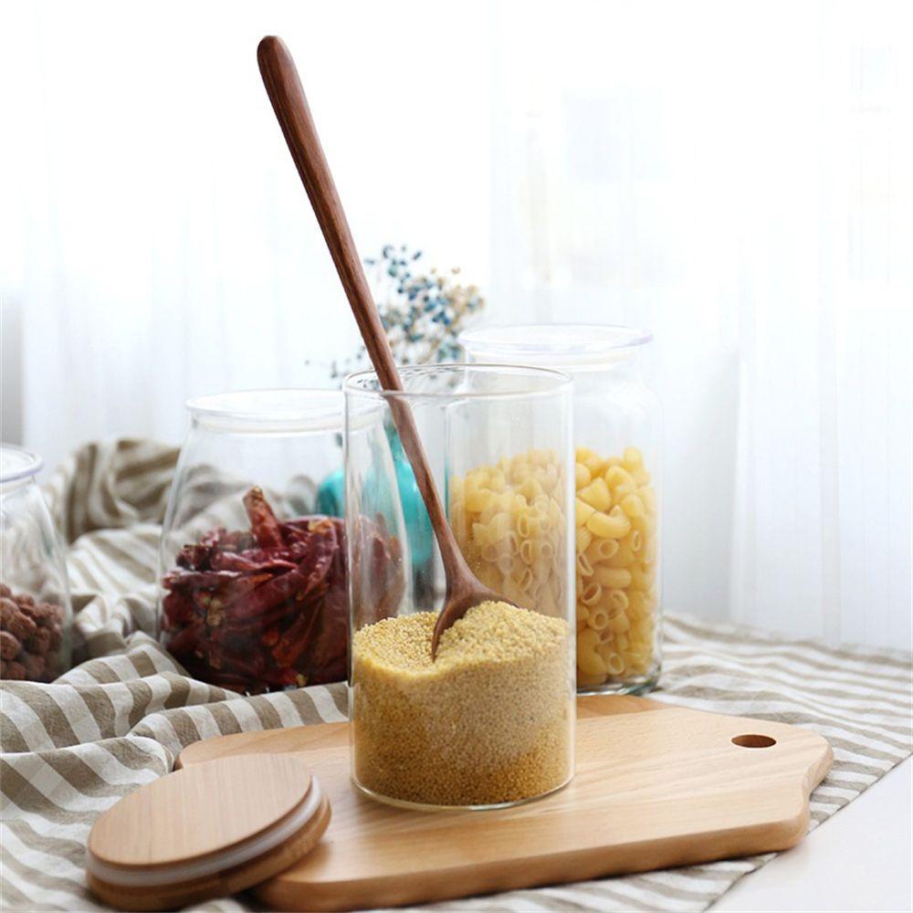 Home Living Porridge Natural Solid Wood Long Handle Soup Scoops Tea Spoons Tableware Wooden Spoon