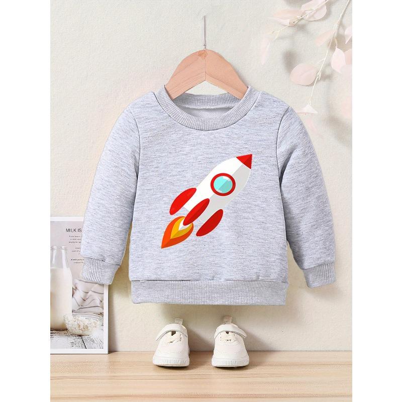 Spring/Autumn Cartoon Print Round Neck Sweatshirt Sportswear