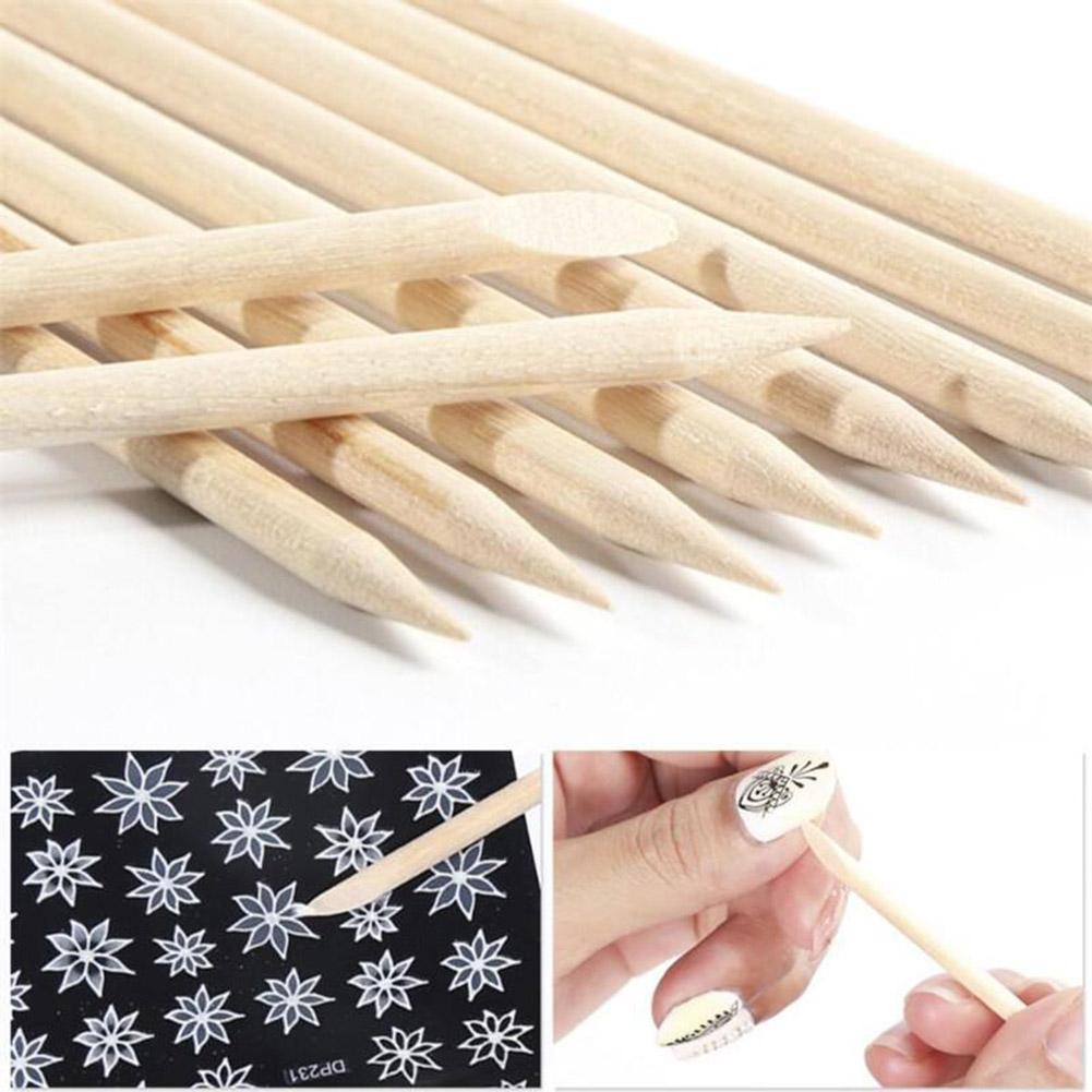 Durable Sticks Wood Tools Manicure Nail Orange Pack