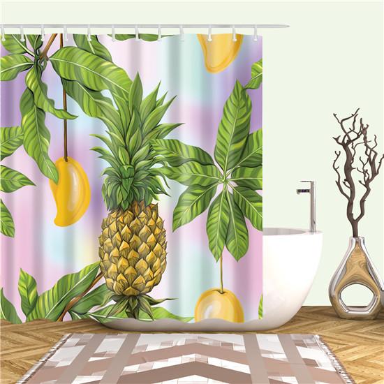 Tropische Kaktuspflanze Ananas Duschvorhänge Badezimmervorhang Cortina Ducha Frabic Wasserdichtes Polyester Badvorhang