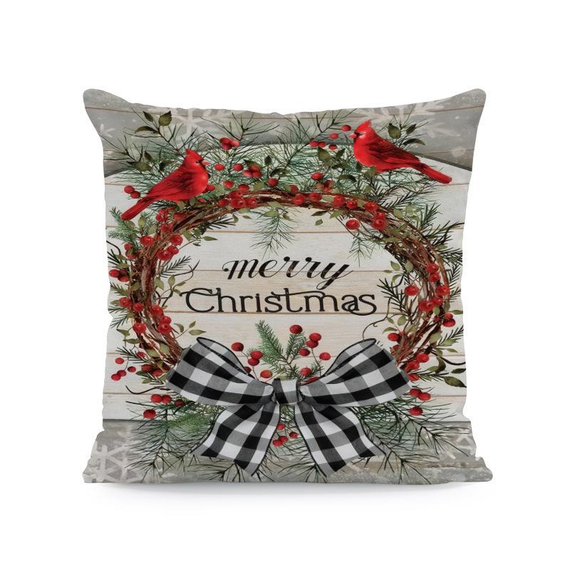 Hot Sale Blue Snowman & Santa Christmas Pillowcase - Festive Sofa Cushion Cover