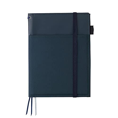 KOKUYO Systemic Notebook Cover, Compatible with Spiral Notebooks, A5 Size, Leather-Look, Navy Blue, 50 Sheets, No-V685B-DB