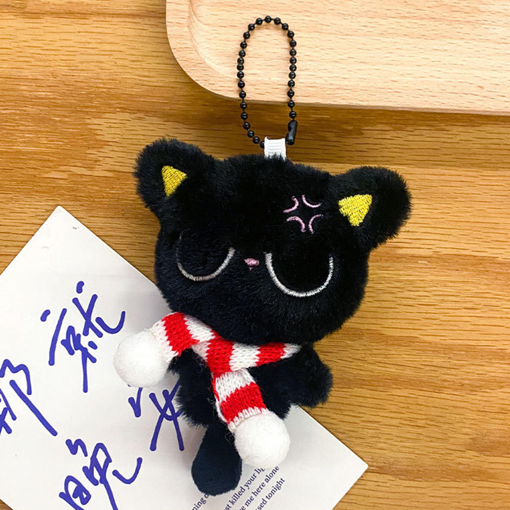 Süßer Mini Schwarzer Kater Anhänger Schlüsselanhänger Cartoon Plüsch Kätzchen Puppe Charms Mit Perlenkette Kuscheliges Schwarzes Kätzchen Für Jungen Mädchen Geschenke