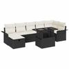 Garden Sofa Set with Cushions 8 Pcs Black Poly Rattan