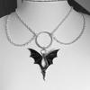 Devil Wings Necklace Couple Gothic Vintage Punk Hip Hop Style Metal Pendant Necklace