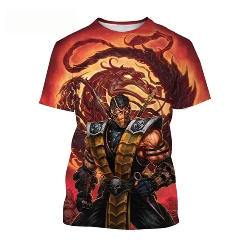 Sommer Heißer Verkauf Mortal Kombat Spiel 3D Druck T-Shirt Kurzarm Street Style Coole Herren Casual T-Shirt T-Shirts Männliche Streetwear