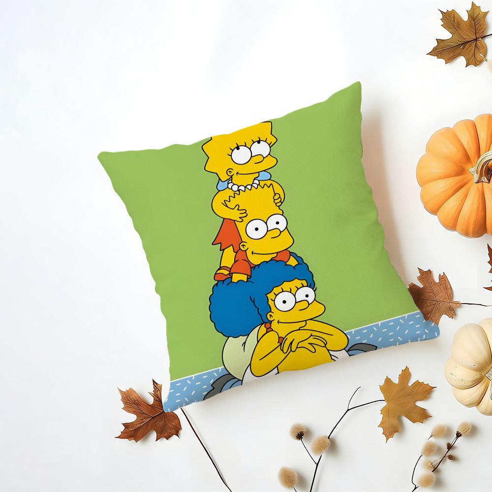 T-The Simpsons Cushion Cover Washable Linen Pillowcase Soft For Daily Sofa Bed Home Room Decor