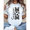 Talla Grande - Talla Grande - Camiseta para Mujer de Talla Grande con Estampado Gráfico MOM SOCCER, de Manga Corta y Cuello Redondo