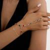 IngeSight.Z 2Pcs/Set Colorful Crystal Chain Bracelets Women Exquisite Charms Finger Bracelet Y2k Aesthetic Jewelry Accessories