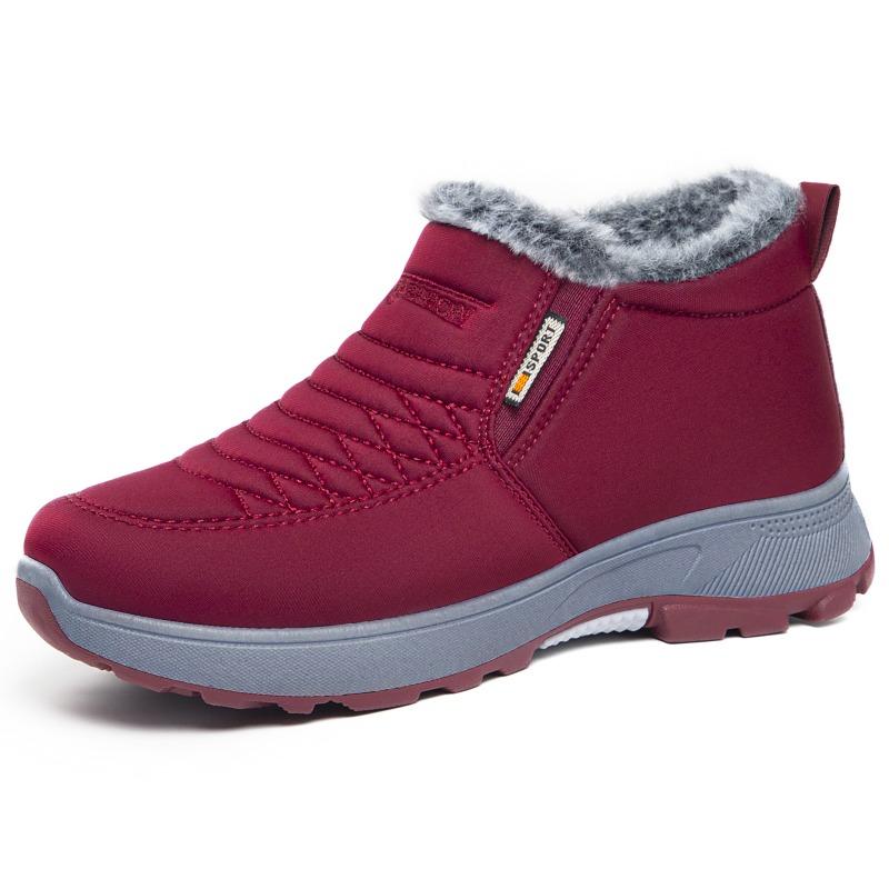 Schuhe Damen Baumwollschuhe Schneestiefel Ein Pedal Paar Baumwollstiefel Fleece gefütterte Damenstiefel Vielseitige kurze Stiefel