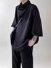 Men's Trendy Japanese Yamamoto-Style Cowl Neck Plus Size Ice Silk T-Shirt