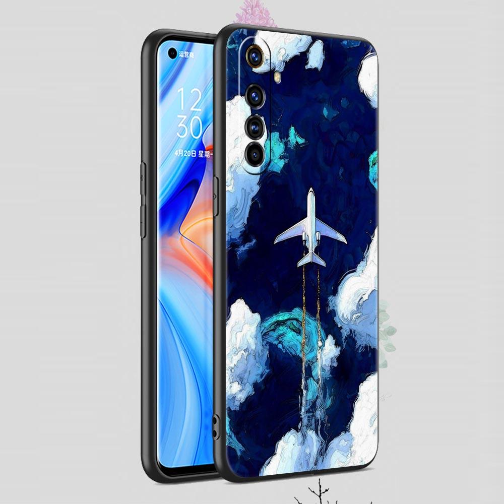 For Realme 10 9 8 5G 7 6 GT2 Pro Plus 9i 8i C21 C11 C25 C35 Airplane World Map Travel Phone Case For Realme GT Neo 2 3 3T Cover