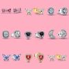 925 Silver Sparkling Moon Butterfly Stud Earrings For Women Fashion Fine Jewelry