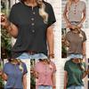 2025 Summer Women's Solid Color Casual Round Neck Short Sleeve T-shirt