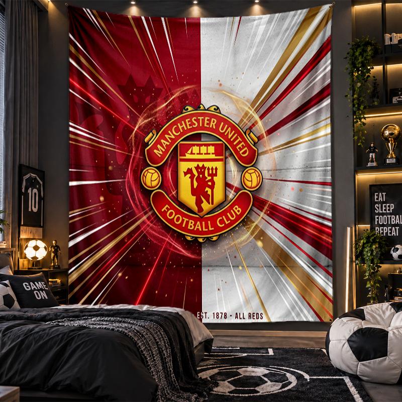 Wall Hanging Tapestry Manchester United Print Cloth for Living Room Bedroom Home Decor