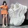 Fashion Women's Dad Shoes with Hidden Height Increase Casual Breathable Thick Bottom Sports Net Face Small Foot Visual Effect