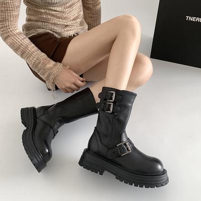 Britse stijl dikke zool dikke hak Martin boots dames 2025 nieuwe zomer bruin veelzijdig hoogteverhogend Maillard korte laarzen