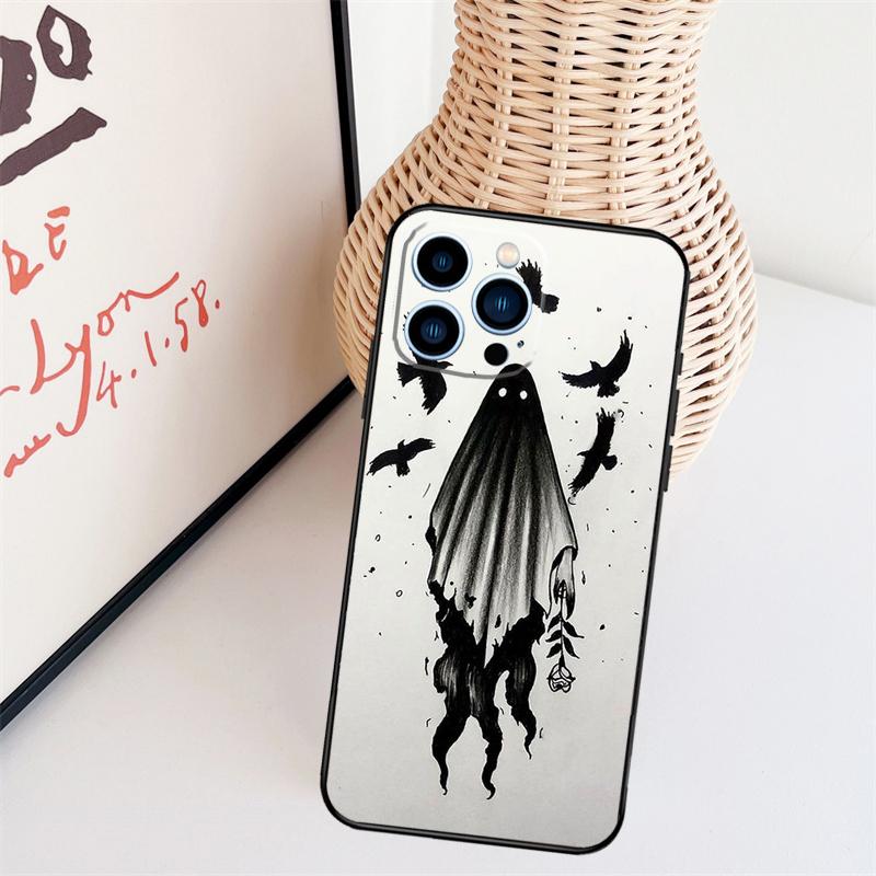Ghost Halloween Phone Case For iPhone 16 Pro Max 14 13 12 11 15 17 Pro Max Mini 15 16 Plus 16e Back Cover