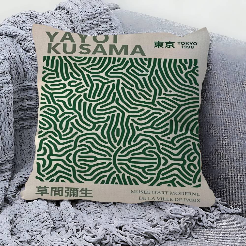 Yayoi Kusama Art Anime Cushion Cover Car Throw Pillow Case For Sofa Car Christmas Gift 40X40Cm 45X45Cm
