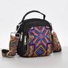 Ethnic Embroidery Women's Crossbody Bag Small Square Bag Oxford Nylon Fabric Four Layer Strap Shoulder Bag Mother Small Cloth Bag