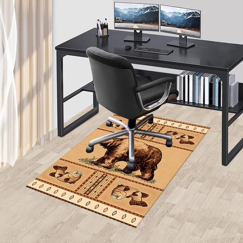 1PC Bear Fish Anti-slip carpet, suitable for Office, bedroomand playrooms. It can also be used as a sofa footrest cover-W90
