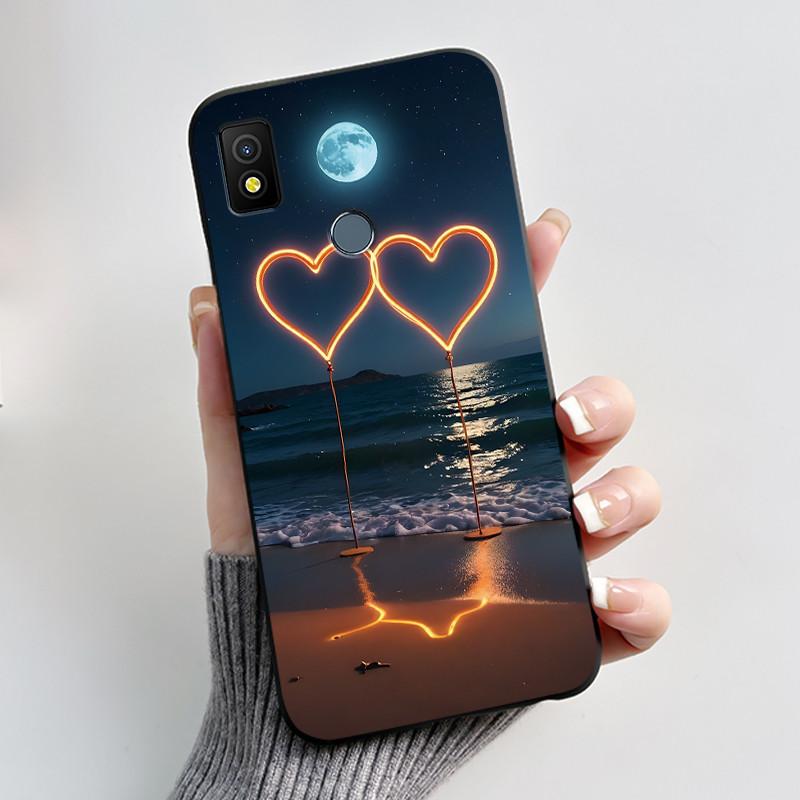 For Cricket Icon 4 Case Luxury Cute Love Rabbit Funny Black TPU Soft Silicone Protective Phone Case for Cricket Icon4 Back Cover