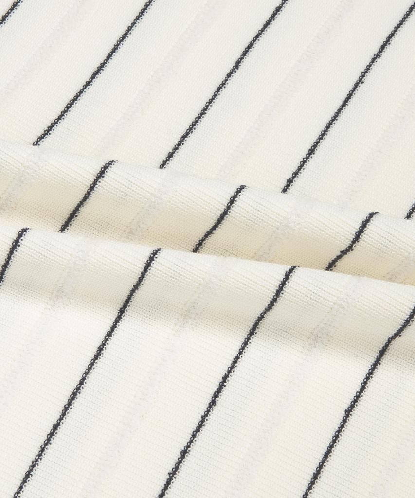 LACOSTE Men'S Pinstripe Boucle Mix Short Sleeve Sweater Polo Shirt Ph289E-56N 70V