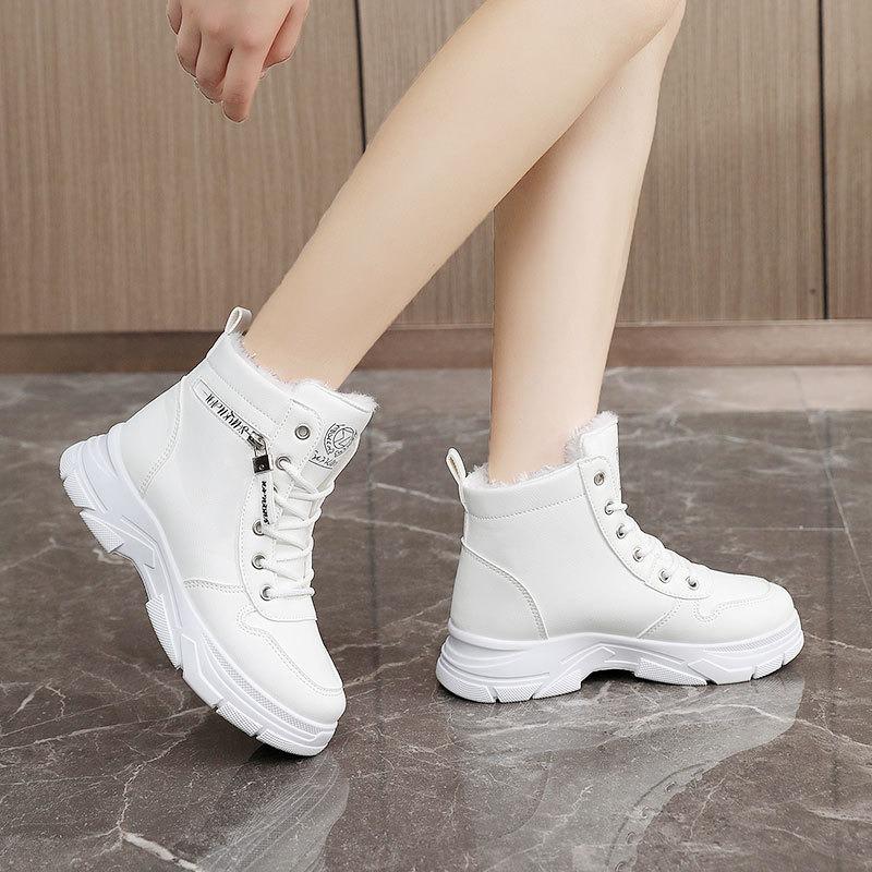 Shallow Women Warm High Top Snow Boots 2025 New Simple All-match Women Ankle Boots Outdoor No Slip Wear-resistant Sneakers Mujer