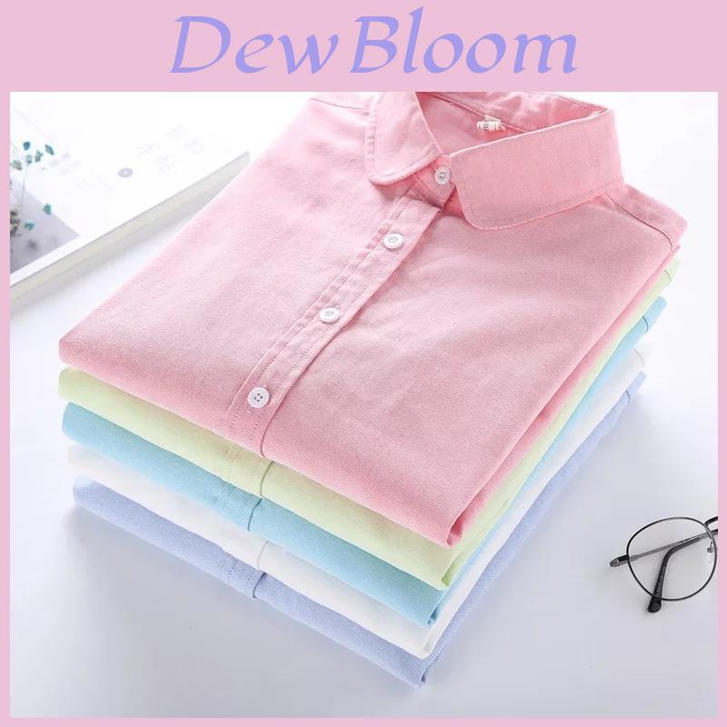 Luxurious Long Sleeved Cotton Oxford Leisure Shirt For Women In Vibrant Colors
