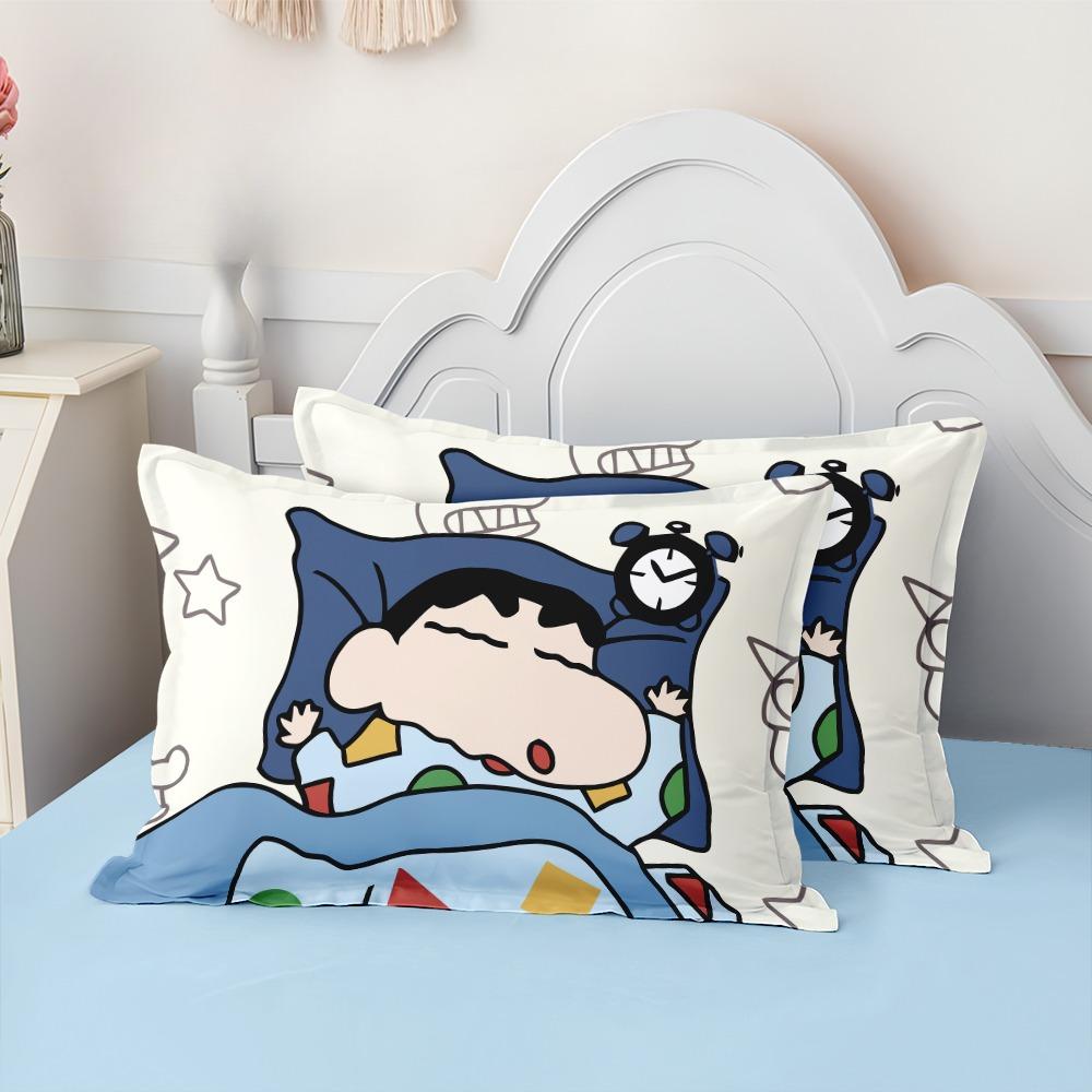 Cartoon Crayon Shin Chan ,Microfibre Bedding Sets, Children's Bed Linen with Zip Room Decor Duvet Cover for Teenagers Adult