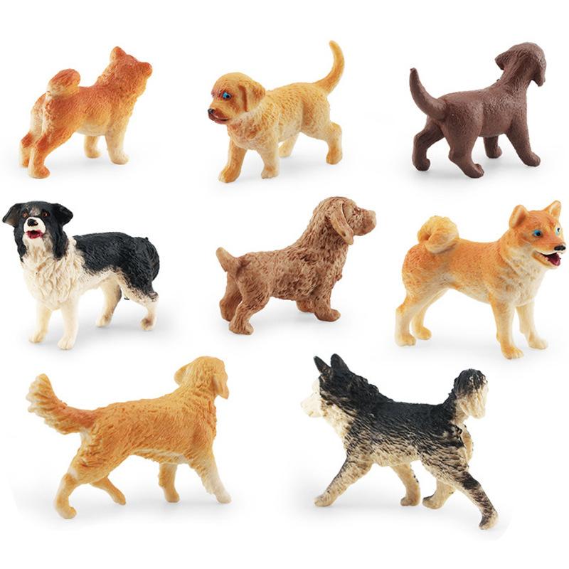 Simulated Mini Dog Animal Model Husky Golden Retriever Shiba Inu Weimaraner Desktop Static Ornament Toy