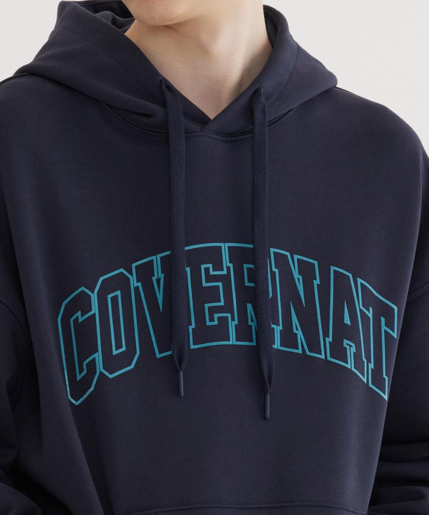Arch Logo Drop Fit Hoodie Dark Navy