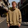 Men Quarter Zip Sweatshirt Mock Neck Fleece Lined Pullover Solid Color Loose Casual Warm Sweatshirt for Winter Sports Street Party Wear