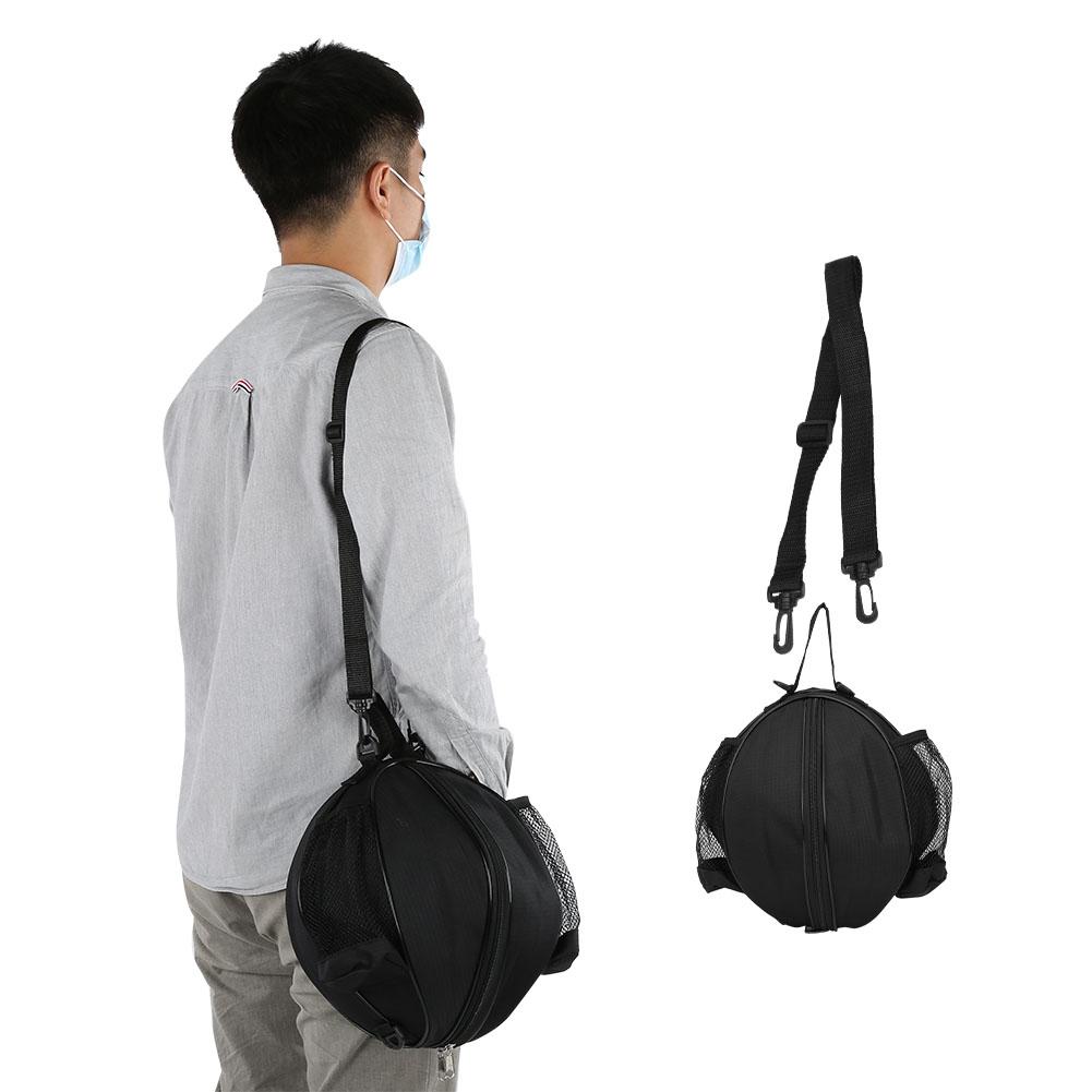 Waterproof Round Basketball Bag Sports Football Volleyball Training with Net Pocket