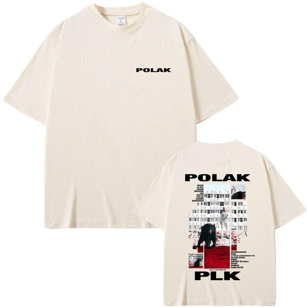 T-shirt Graphique Rapper Plk Polak Hommes Femmes Hip Hop Mode T-shirts Musique Pop Hommes Coton Décontracté T-shirts Vintage Streetwear