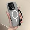 Candy Color 2 IN 1 Hand Wrist Strap Magnetic Case for iPhone 17 16 15 14 Plus 13 12 Pro Max 11 for Magsafe Cover With Lanyard