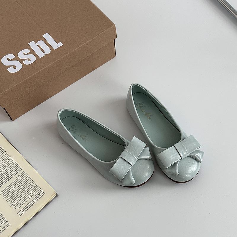 French classic gentle wind versatile round head single shoes women's 2025 summer new bow commuter single shoes ballet shoes