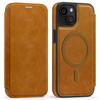 (iPhone 13, Brown) For iPhone 13 Case Compatible with MagSafe RFID Blocking Card Holder Leather Phone Cover