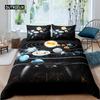 Sonnensystem Bettbezug Set Twin King Mikrofaser Galaxie Bettwäsche Weltraum Universum Planet Astronomie Bettdeckenbezug