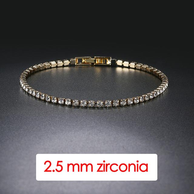 Women 'S Tennis Bracelet Hip Hop Trendy Aaa +Cubic Zirconia Silver Color Teen Girl Crystal Chain On The Hand Wedding Jewelry H086
