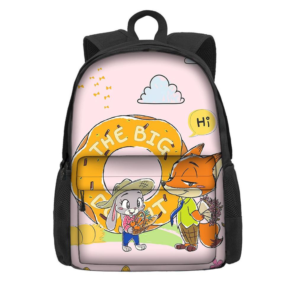 Cartoon-Rucksack zum Thema Zootopia 2 für Grundschüler, großes Fassungsvermögen, leichter Doppelschulter-Rucksack KTB