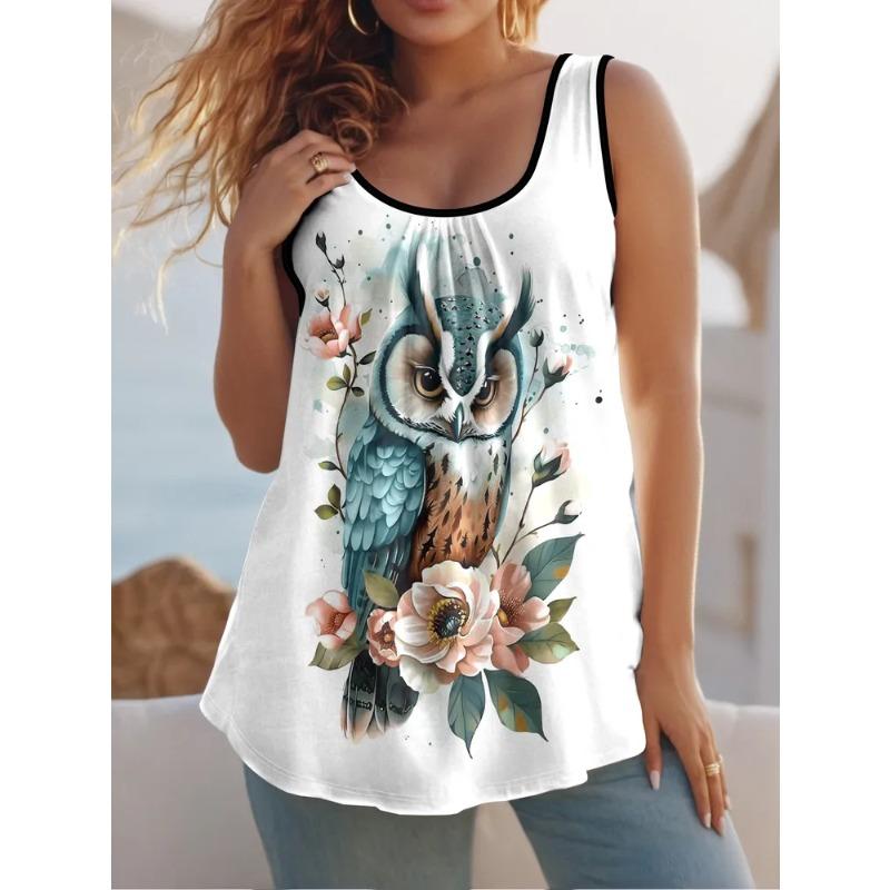 Interesting Prints Women's Sleeveless Vest Creative Colorful Leisure Loose Fashionable Versatile Summer Vest