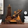 13-Layer Chinese Bamboo Wenchang Pagoda Pen Holder Ornament: Elegant Desk Gift for Students & Teachers