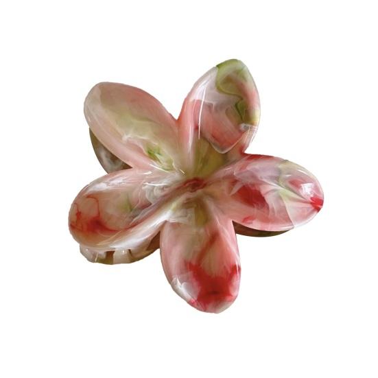 Hair Claw Flower Shape Stable Grip Summer Back Head Hair Clip Vibrant Color Non-Slip Shower Hair Claw Hair Accessories
