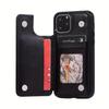 Phone Bag Wallet Phone Case With Card Holder, PU Leather Kickstand Card Slots Case, Double Magnetic Clasp And Durable Shockproof Cover, For IPhone