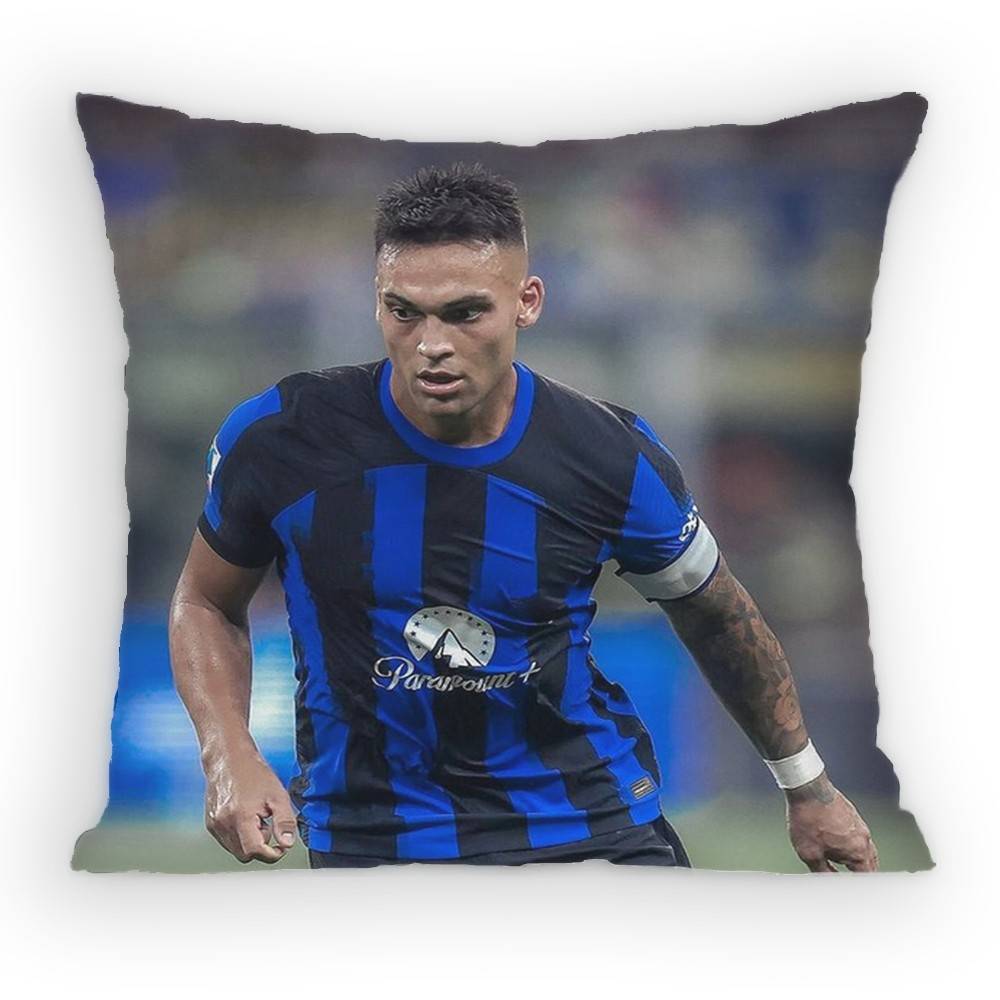 Lautaro Martinez Footballer Pillow Case Antidustmite Pillowcase Invisible Zipper Silky Short Plush Sofa Cushion Cover