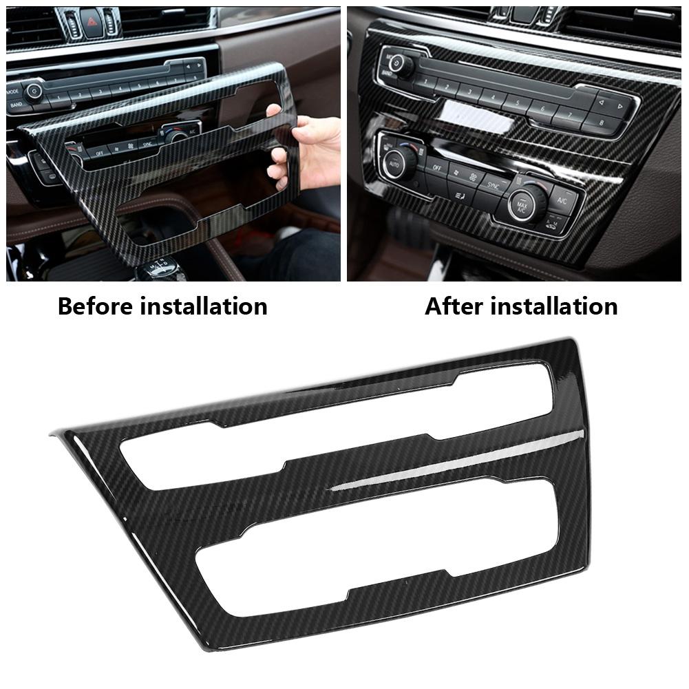 Garniture de panneau CD de console centrale style fibre de carbone pour BMW X1 F48 2016 2019