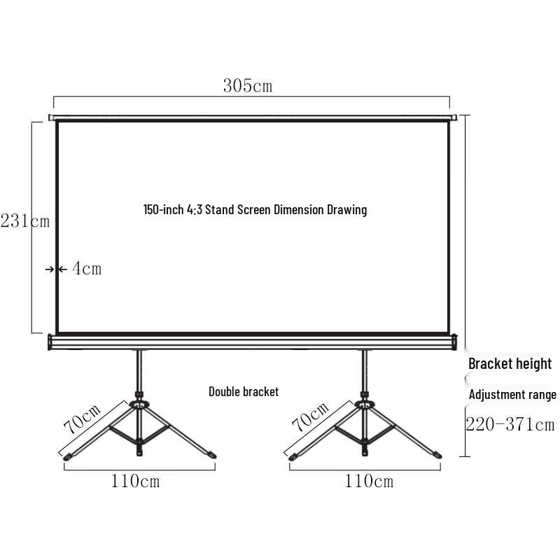 Hongye 100-inch 16:9 Portable Projector Screen with Stand