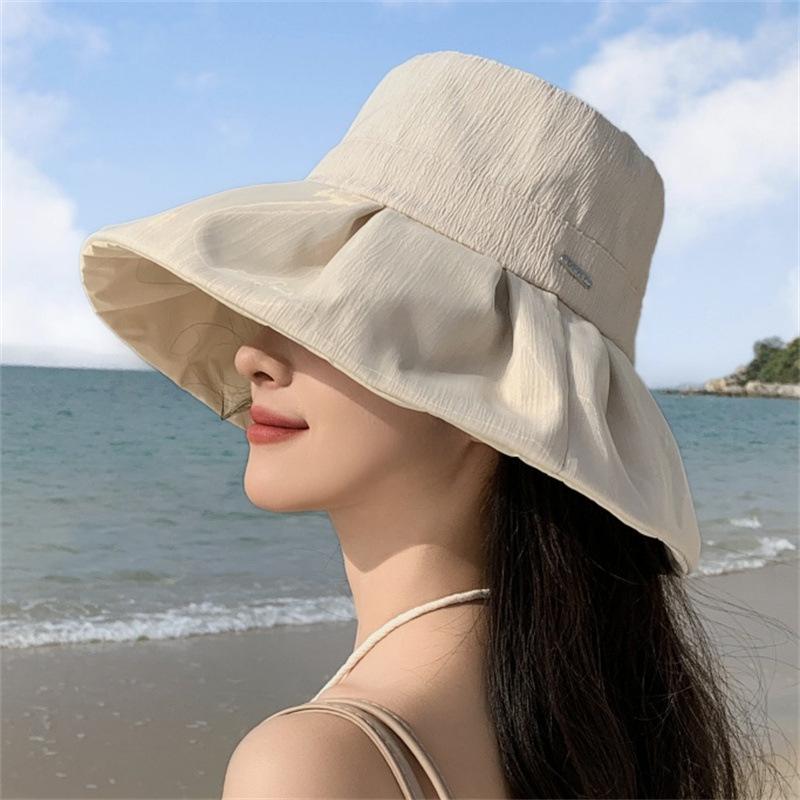 Eimerhut Damen Frühling und Sommer Kordelzug Sonnenhut Sommer Fortgeschrittener Sinn Japanischer Sonnenschutzhut